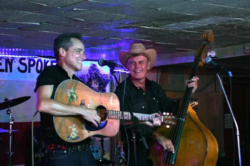 Musicians singing at the Broken Spoke in Austin 