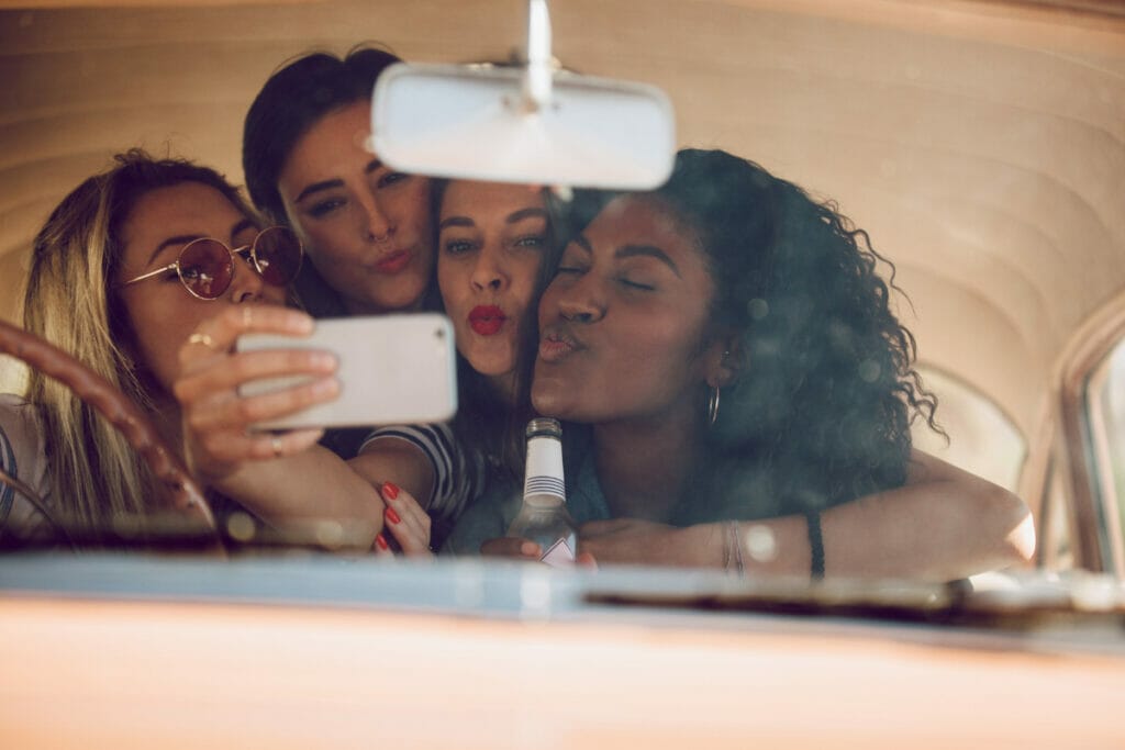 Girls taking a selfie