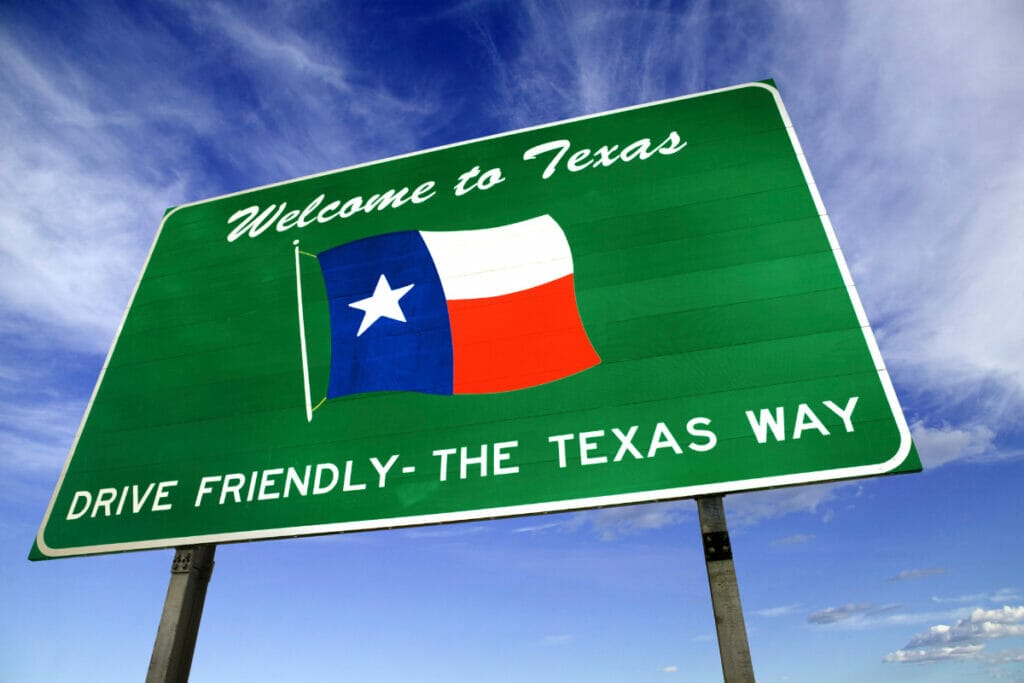 Texas highway sign