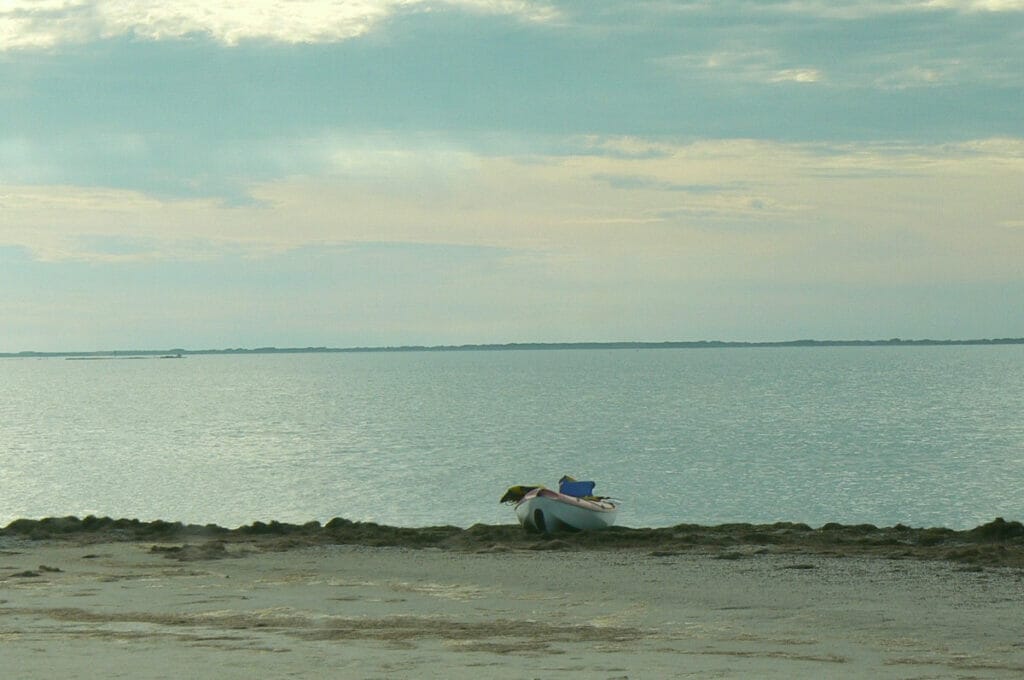Beached kayak in SPI