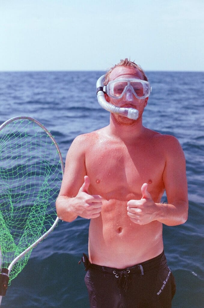 Man snorkeling in Texas
