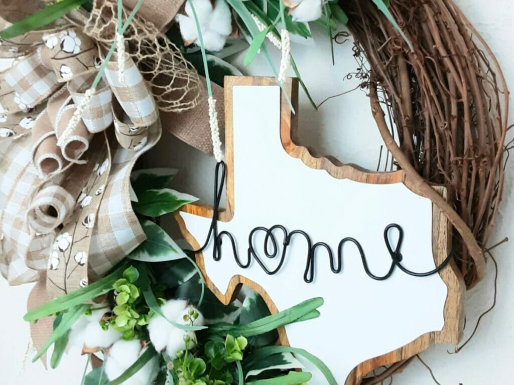 Farmhouse style Texas wreath