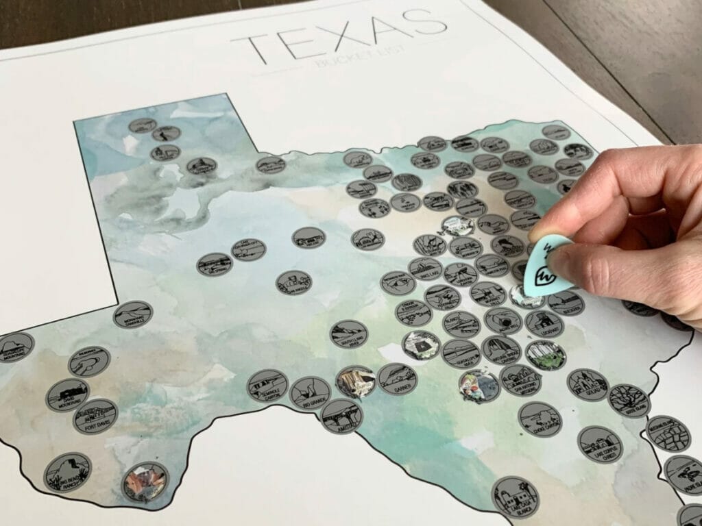 Texas scratch off poster