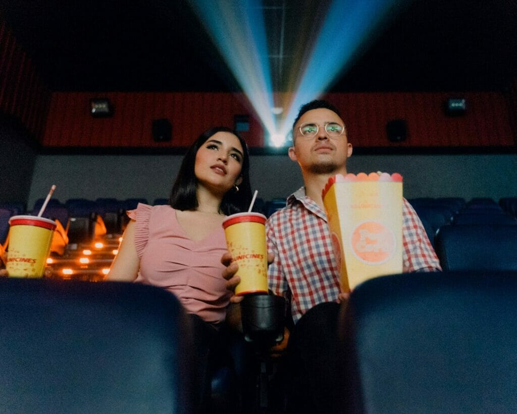 Couple enjoying the movies