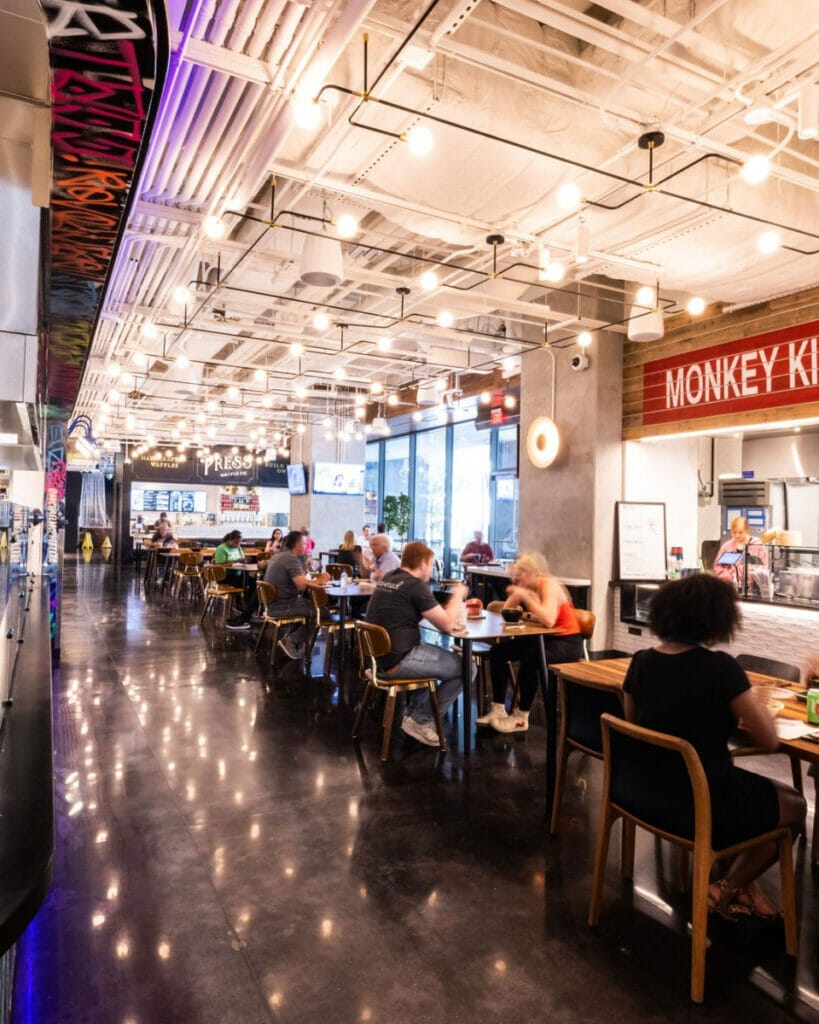 People eating at AT&T Discovery District