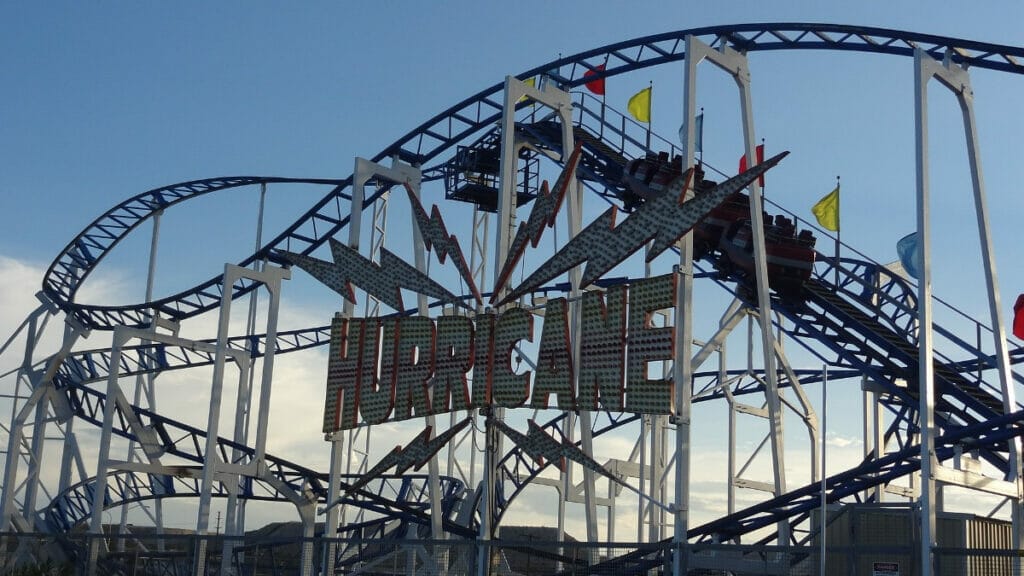 Hurricane roller coaster at Western Playland Amusement Park 