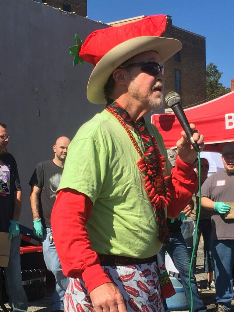 Man at the red pepper festival