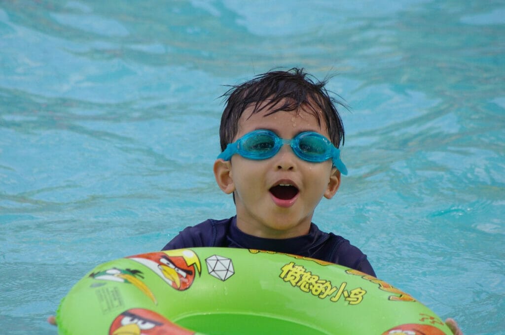 Kid at water park in El Paso Texas