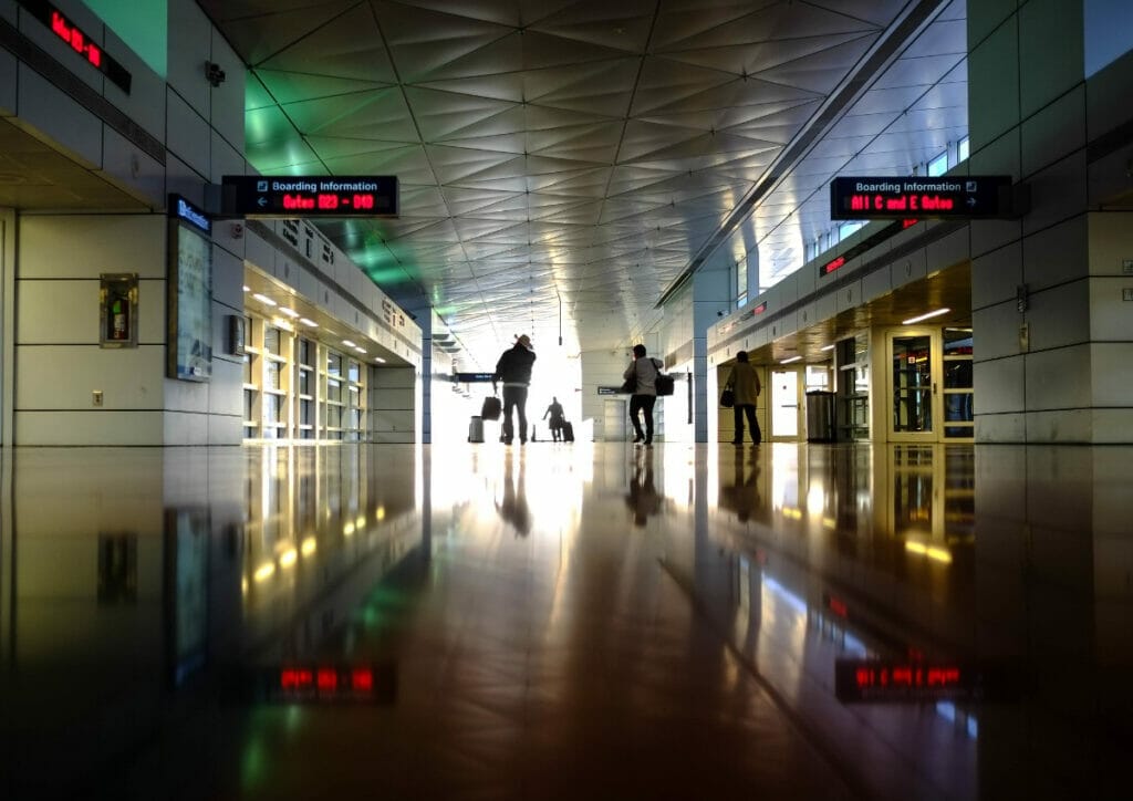 People walking around Dallas airport 