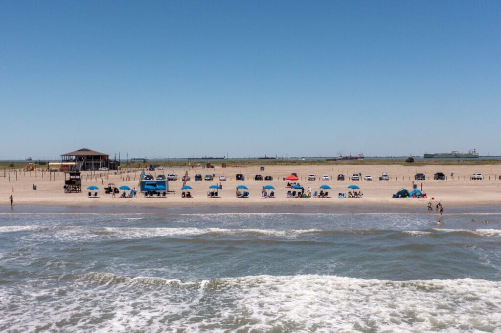 People sitting out at East Beach 