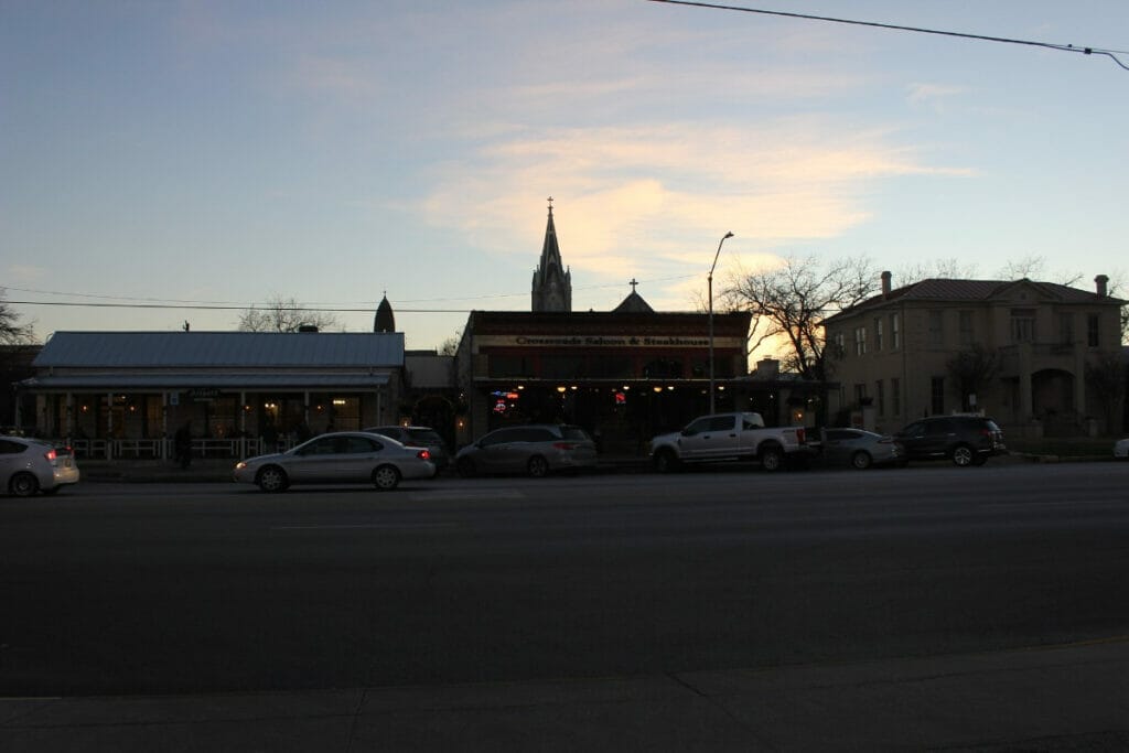 Fredericksburg Texas at sunset