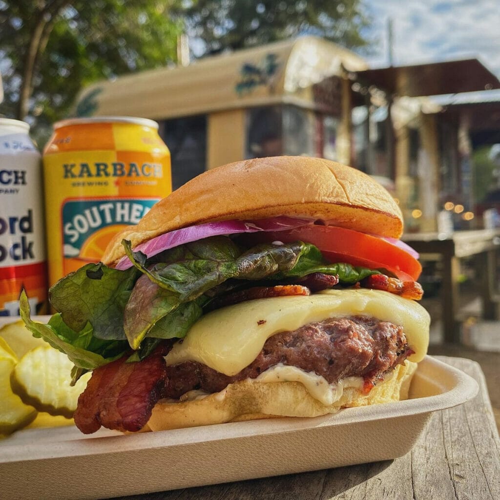 Craft meat sandwich and craft beer