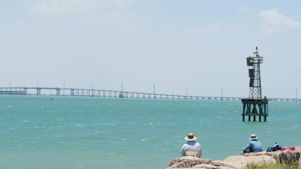 People fishing at Port Isabel