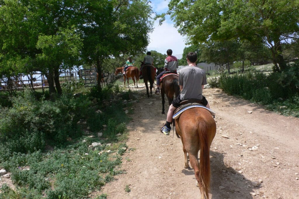 People horseback riding 