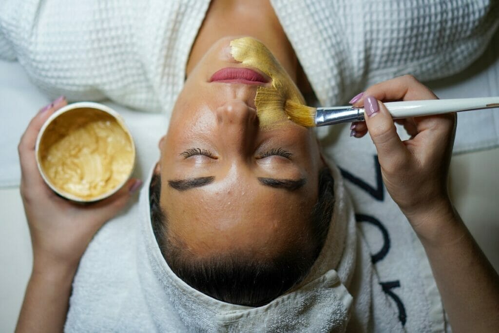 Girl getting a facial 