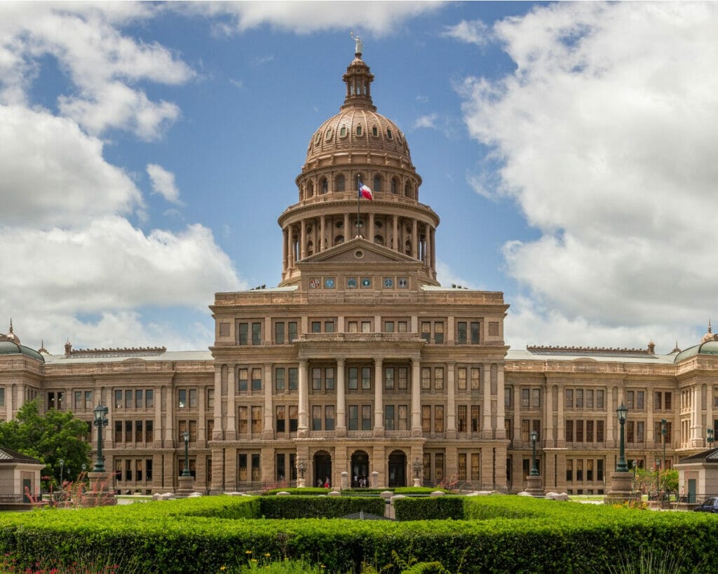 Exterior of Texas State Capitol building 