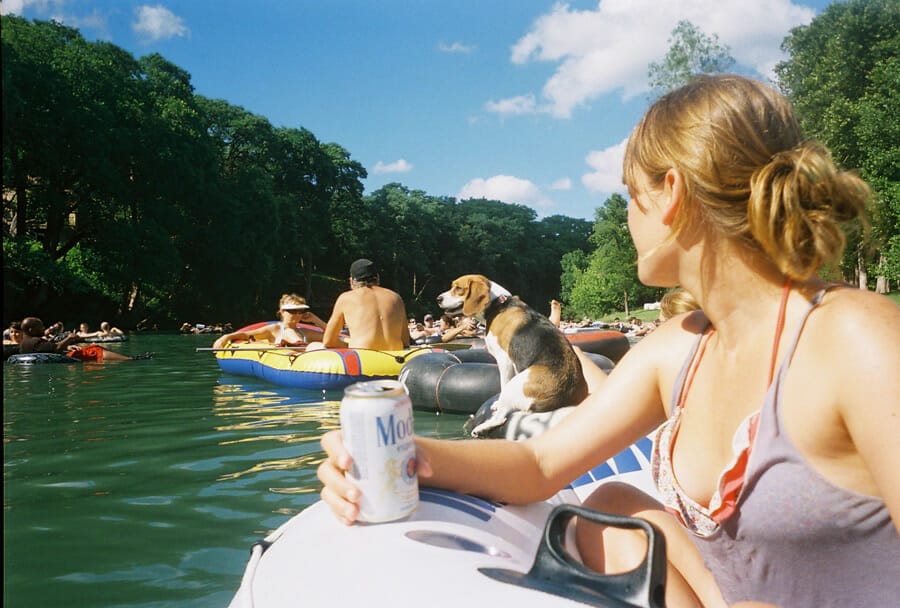 Girl tubing on the Guadalupe River