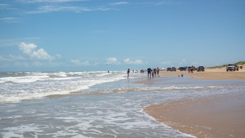 People walking around Boca Chica Beach 