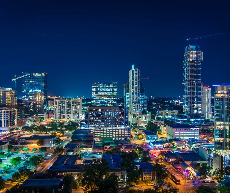 Austin skyline at night 