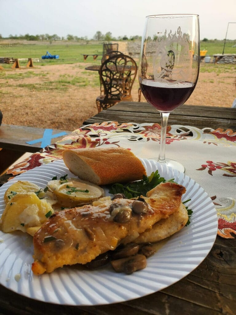 KFire Winery food and red wine