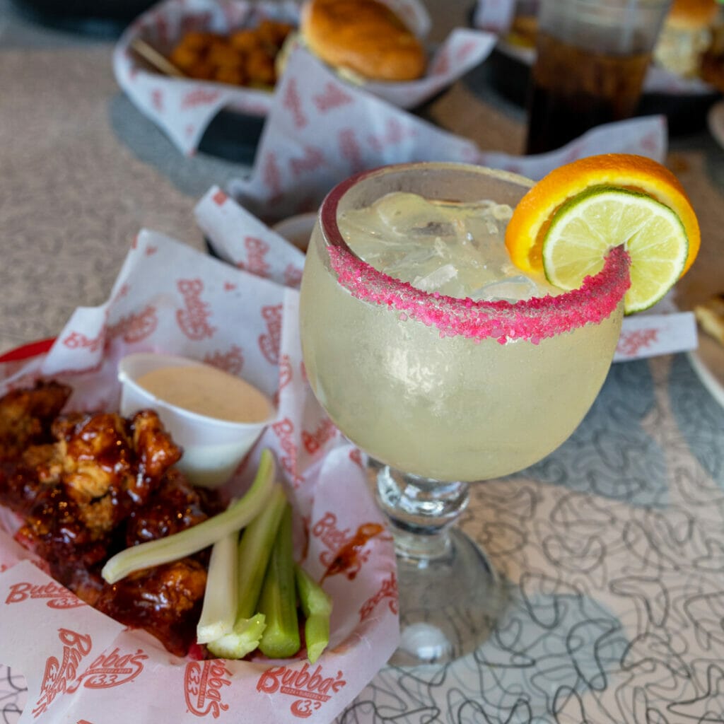 Food and drink from Bubba's 33 in Waco, Texas