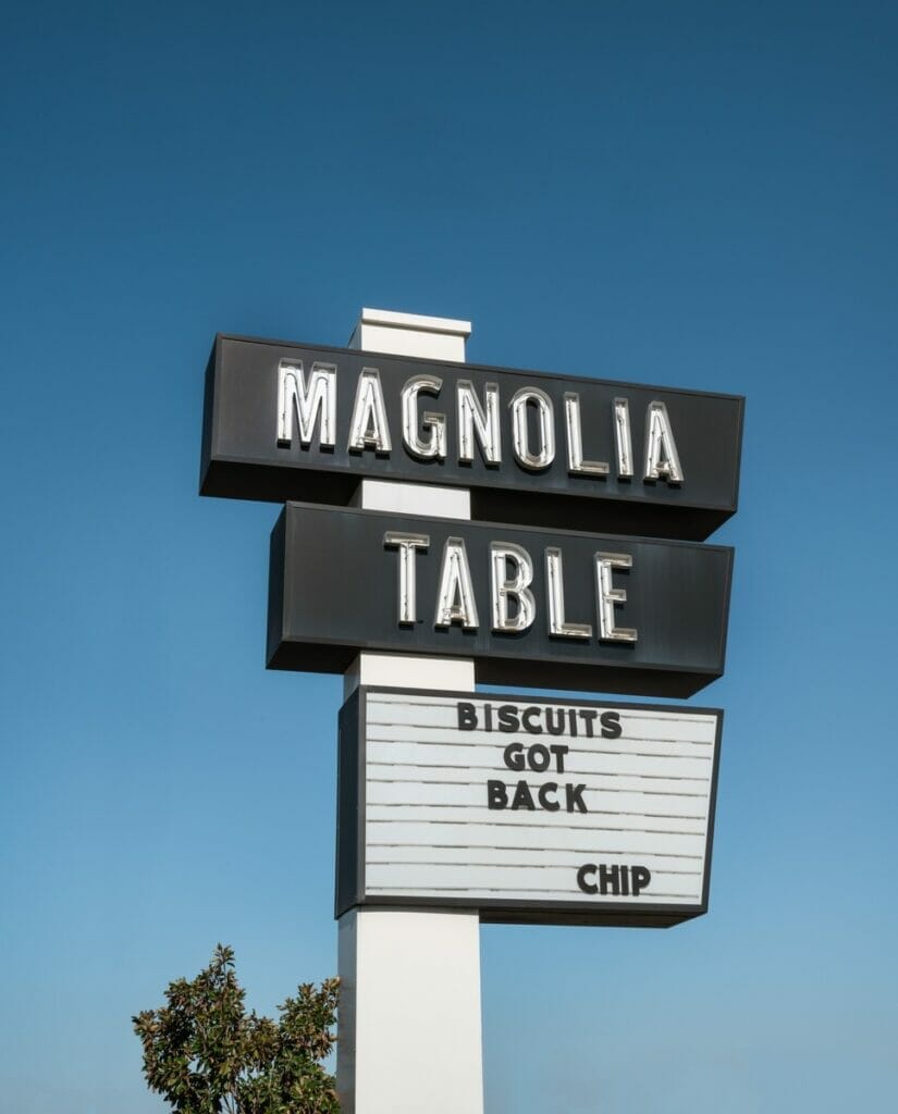 Magnolia Table sign in Waco Texas 