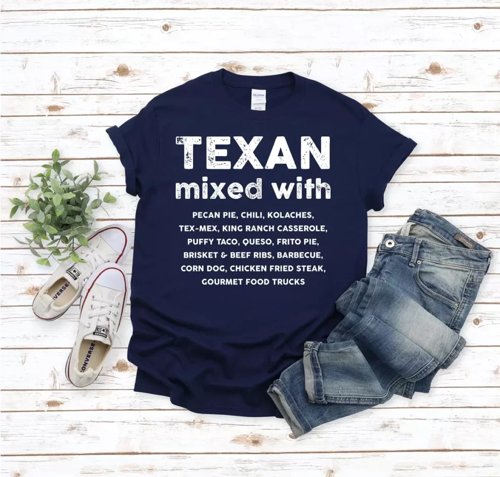 Texas foodie Etsy shirt 